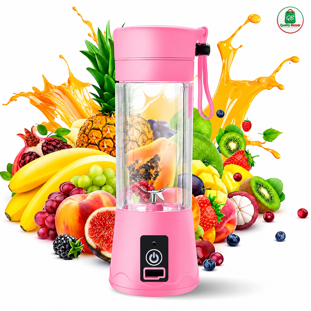 Portable Juicer Electric 4 Blades Usb Rechargeable Smoothie Blender