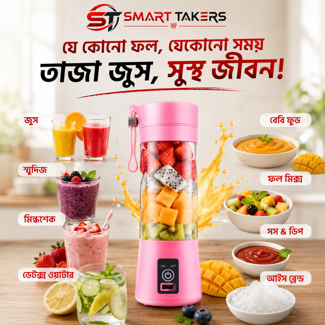 Portable Juicer Electric 4 Blades Usb Rechargeable Smoothie Blender - Image 2